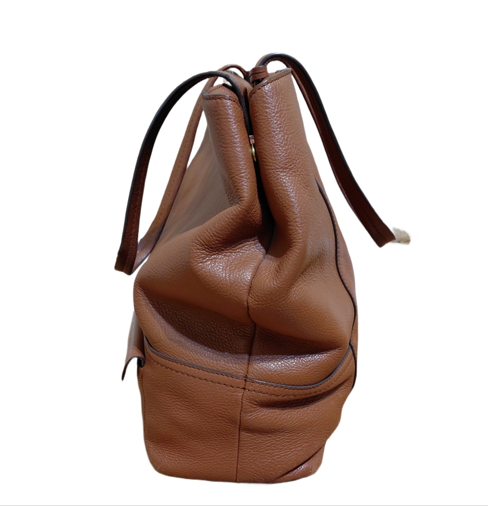 J. Crew Brown Leather Tote Shoulder Bag - Picture 2 of 10
